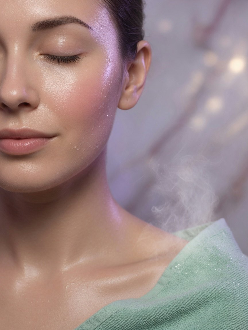 Hydrated skin after a facial